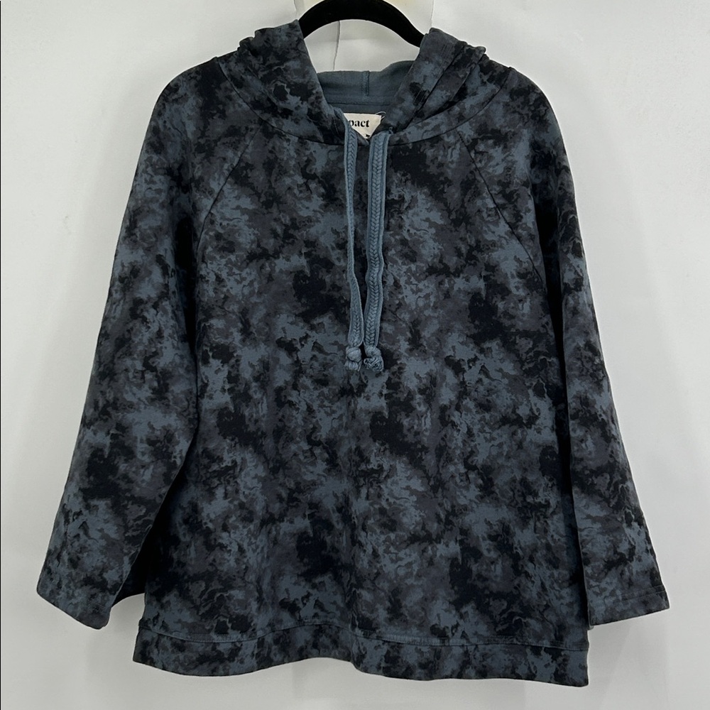 Pact Dark Cloud Tie Dye Cropped Sleeve Hoodie Organic Cotton Size XL - Picture 2 of 8